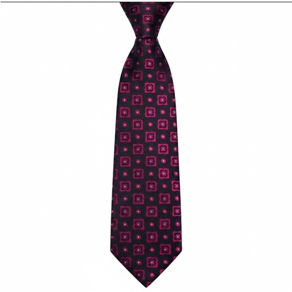Ted‎ Baker London Geometric Print 100% Silk Tie USA Preppy 3.5" Luxury Purple